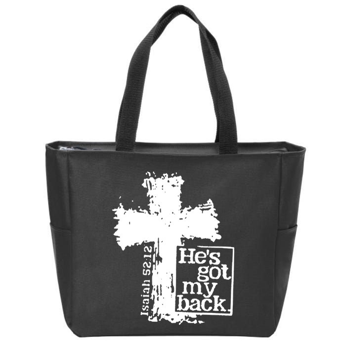 He Is Got My Back Inspirational Christian Zip Tote Bag