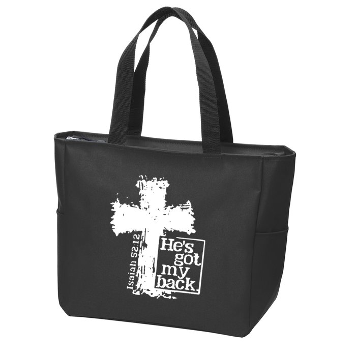 He Is Got My Back Inspirational Christian Zip Tote Bag