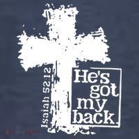 He Is Got My Back Inspirational Christian Pom Pom 12in Knit Beanie