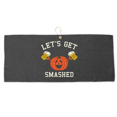 Halloween Ing Gift Pumpkin Says LetS Get Smashed Gift Large Microfiber Waffle Golf Towel