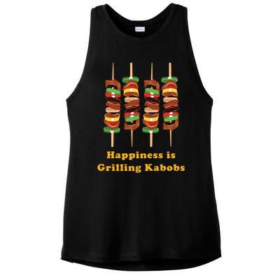 Happiness Is Grilling Kabobs Food Meat Chef Cook Culinary Cute Gift Ladies PosiCharge Tri-Blend Wicking Tank