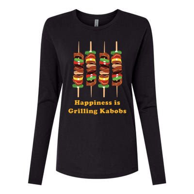 Happiness Is Grilling Kabobs Food Meat Chef Cook Culinary Cute Gift Womens Cotton Relaxed Long Sleeve T-Shirt