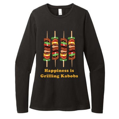 Happiness Is Grilling Kabobs Food Meat Chef Cook Culinary Cute Gift Womens CVC Long Sleeve Shirt