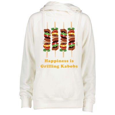 Happiness Is Grilling Kabobs Food Meat Chef Cook Culinary Cute Gift Womens Funnel Neck Pullover Hood