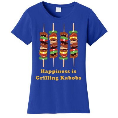 Happiness Is Grilling Kabobs Food Meat Chef Cook Culinary Cute Gift Women's T-Shirt