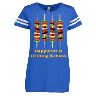 Happiness Is Grilling Kabobs Food Meat Chef Cook Culinary Cute Gift Enza Ladies Jersey Football T-Shirt