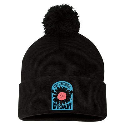 High Functioning Introvert Pom Pom 12in Knit Beanie
