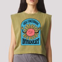 High Functioning Introvert Garment-Dyed Women's Muscle Tee