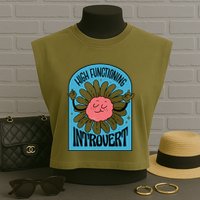 High Functioning Introvert Garment-Dyed Women's Muscle Tee