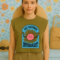 High Functioning Introvert Garment-Dyed Women's Muscle Tee