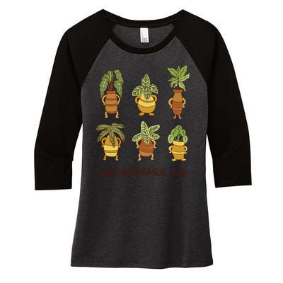 High Maintenance Club Plant Women's Tri-Blend 3/4-Sleeve Raglan Shirt