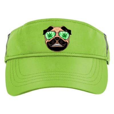 High Off Weed Smiling Pug Adult Drive Performance Visor