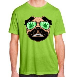 High Off Weed Smiling Pug Adult ChromaSoft Performance T-Shirt