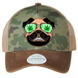 High Off Weed Smiling Pug Legacy Tie Dye Trucker Hat