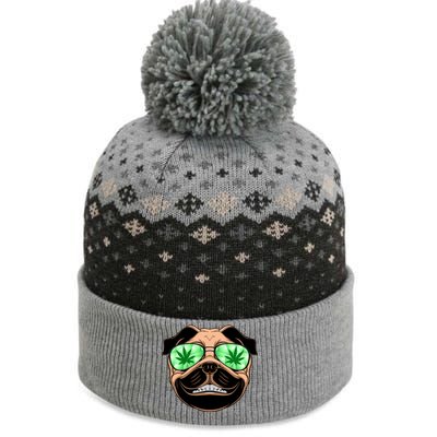 High Off Weed Smiling Pug The Baniff Cuffed Pom Beanie