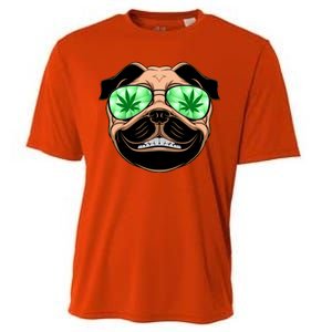 High Off Weed Smiling Pug Cooling Performance Crew T-Shirt