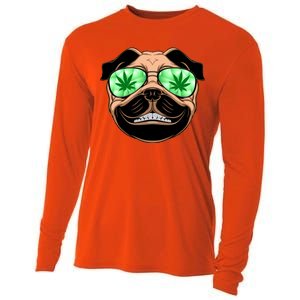 High Off Weed Smiling Pug Cooling Performance Long Sleeve Crew