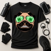 High Off Weed Smiling Pug Cooling Performance Crew T-Shirt