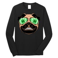 High Off Weed Smiling Pug Long Sleeve Shirt
