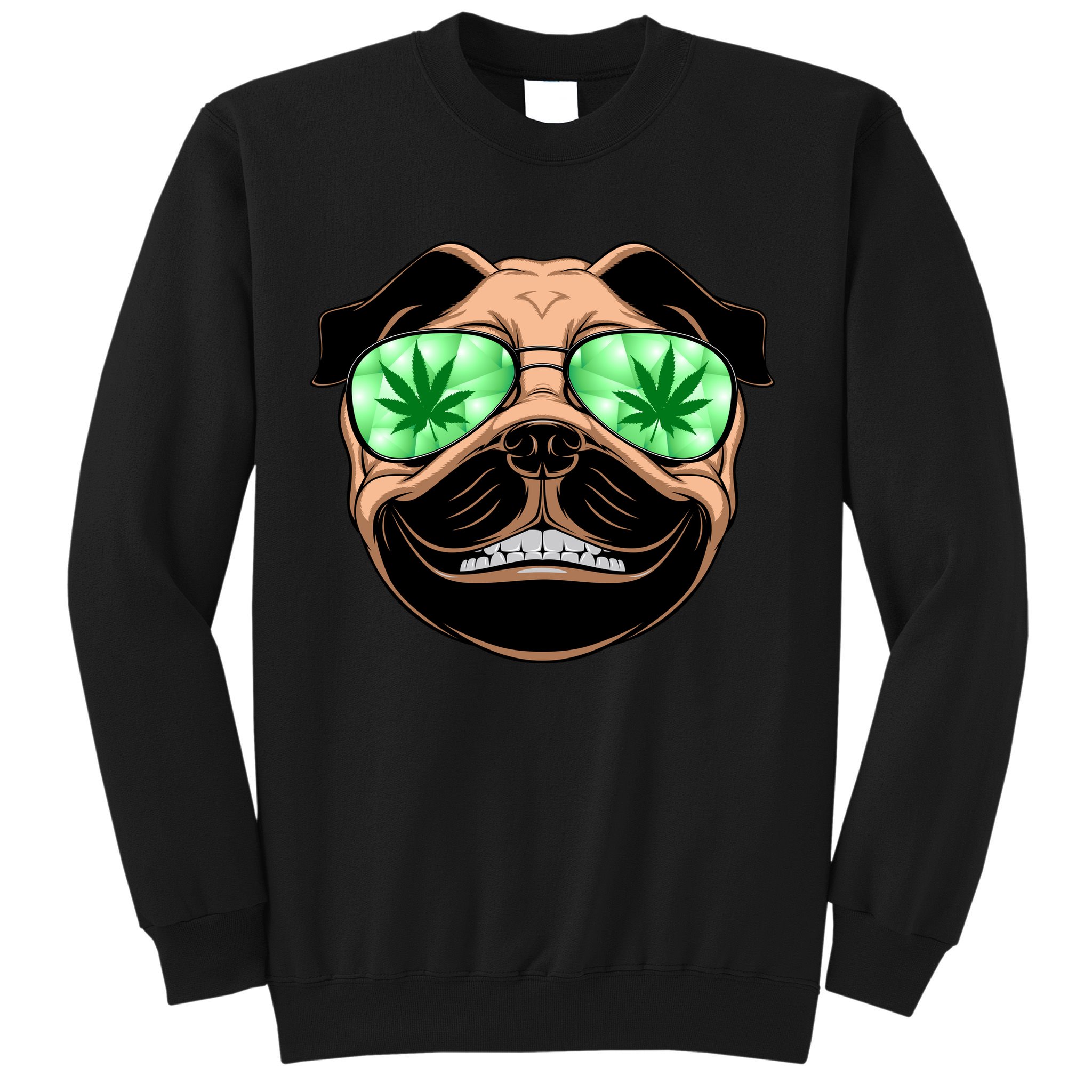 High Off Weed Smiling Pug Sweatshirt