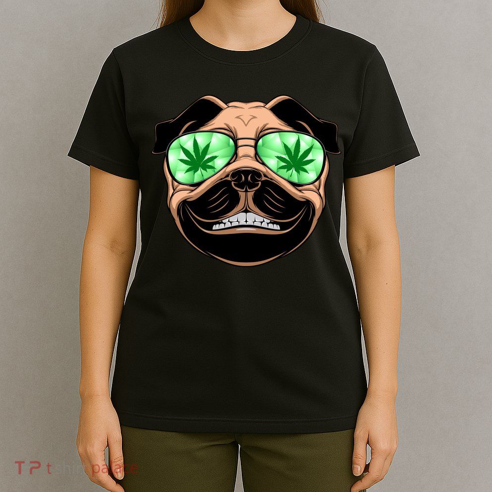 High Off Weed Smiling Pug T-Shirt
