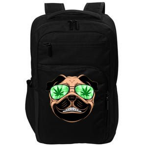 High Off Weed Smiling Pug Impact Tech Backpack