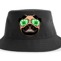 High Off Weed Smiling Pug Sustainable Bucket Hat