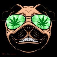 High Off Weed Smiling Pug Button