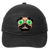High Off Weed Smiling Pug 7-Panel Snapback Hat