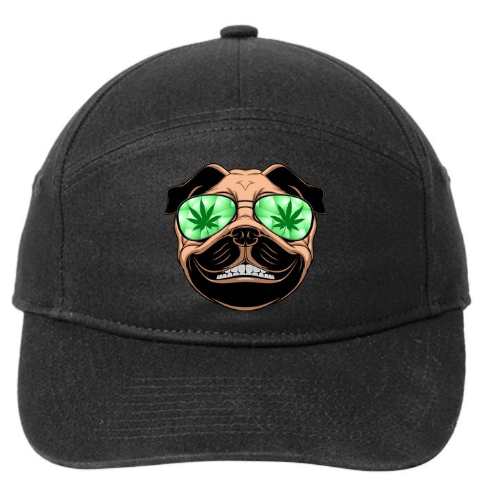 High Off Weed Smiling Pug 7-Panel Snapback Hat
