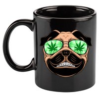High Off Weed Smiling Pug 11oz C Handle Ceramic Mug