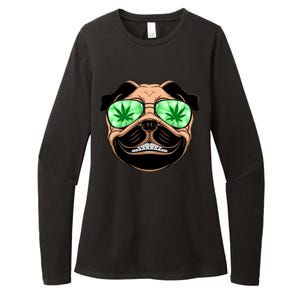 High Off Weed Smiling Pug Womens CVC Long Sleeve Shirt