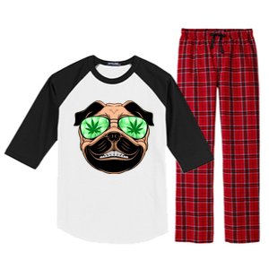 High Off Weed Smiling Pug Raglan Sleeve Pajama Set