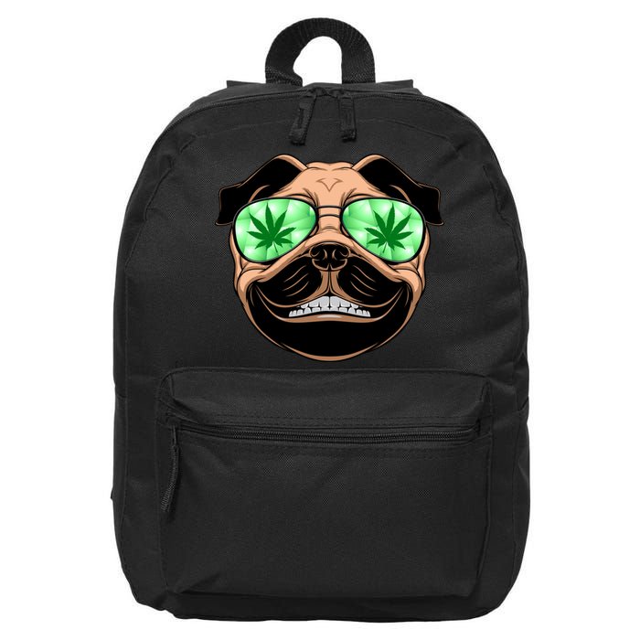 High Off Weed Smiling Pug 16 in Basic Backpack