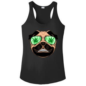 High Off Weed Smiling Pug Ladies PosiCharge Competitor Racerback Tank