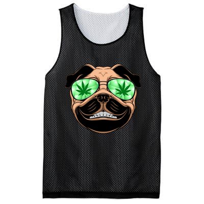 High Off Weed Smiling Pug Mesh Reversible Basketball Jersey Tank