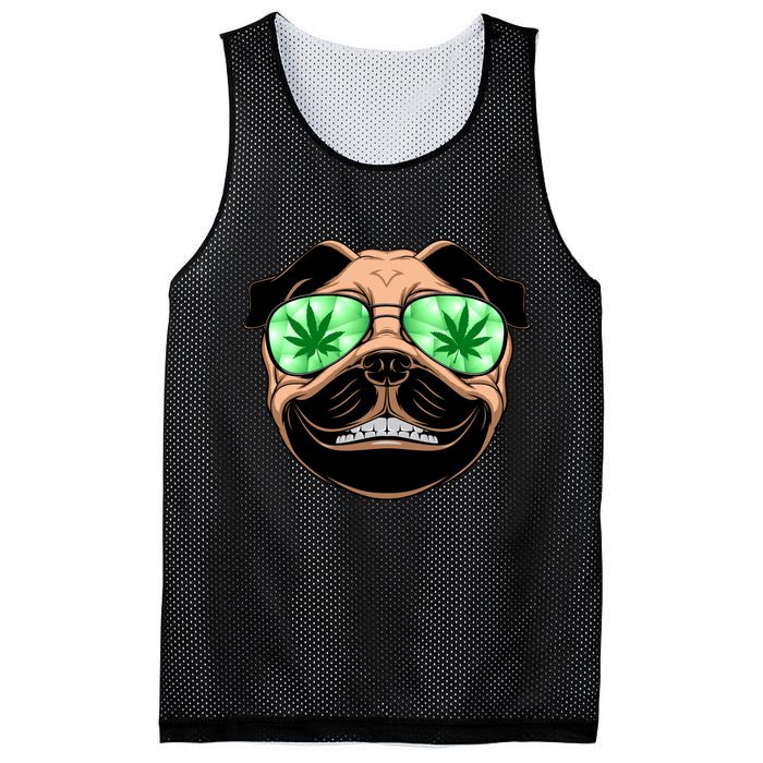 High Off Weed Smiling Pug Mesh Reversible Basketball Jersey Tank
