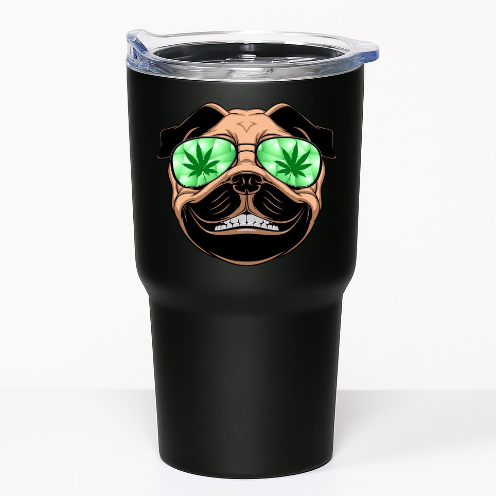 High Off Weed Smiling Pug Tumbler