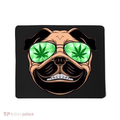 High Off Weed Smiling Pug Mousepad
