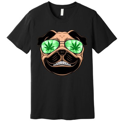 High Off Weed Smiling Pug Premium T-Shirt