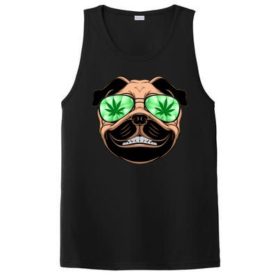 High Off Weed Smiling Pug PosiCharge Competitor Tank