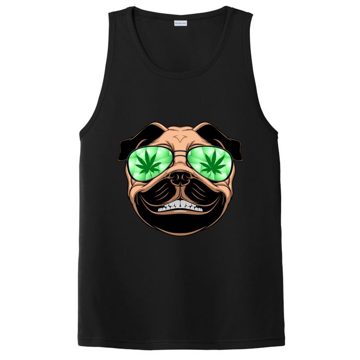 High Off Weed Smiling Pug PosiCharge Competitor Tank
