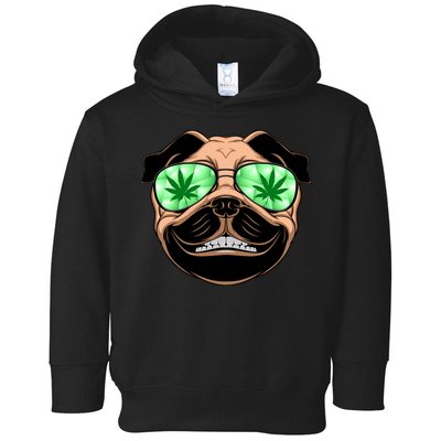 High Off Weed Smiling Pug Toddler Hoodie