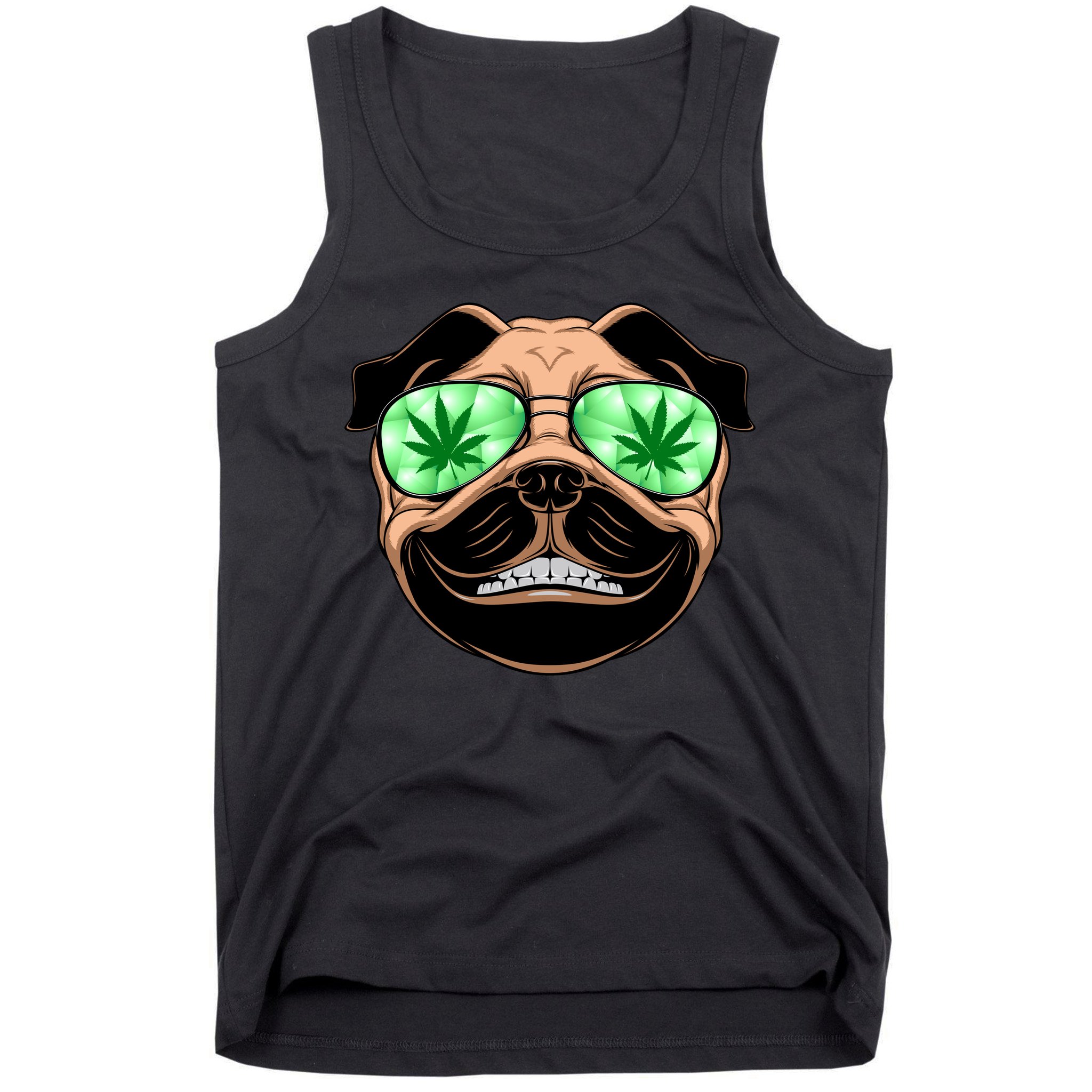 High Off Weed Smiling Pug Tank Top