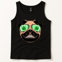 High Off Weed Smiling Pug Tank Top