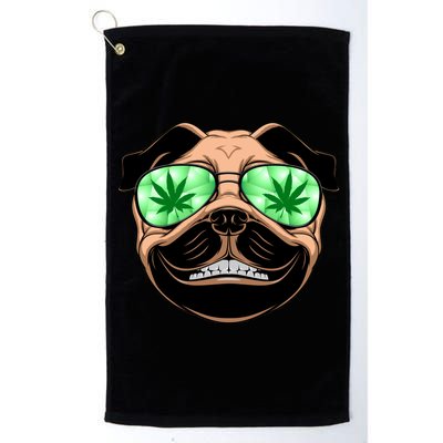 High Off Weed Smiling Pug Platinum Collection Golf Towel