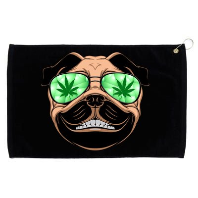 High Off Weed Smiling Pug Grommeted Golf Towel