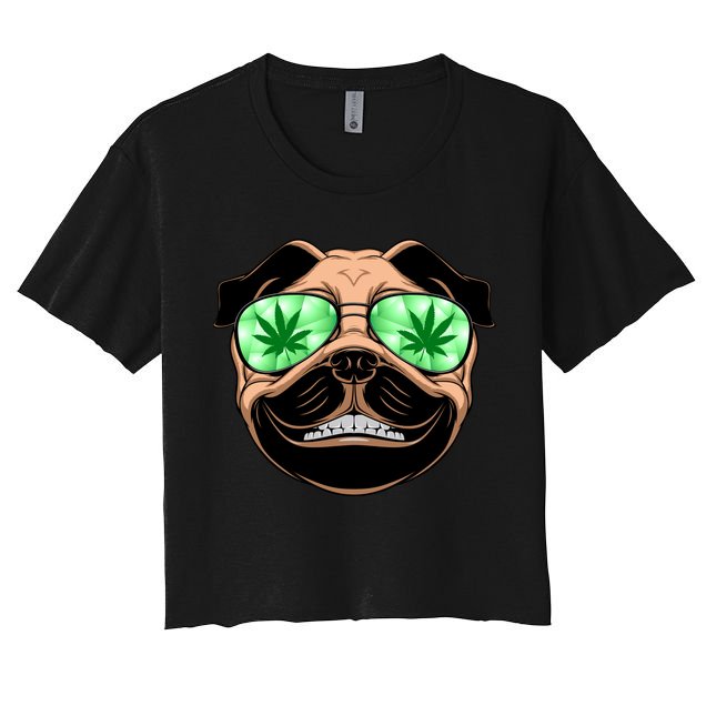 High Off Weed Smiling Pug Crop Top