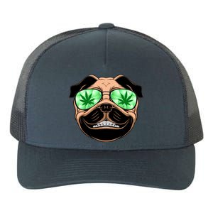 High Off Weed Smiling Pug Yupoong Adult 5-Panel Trucker Hat