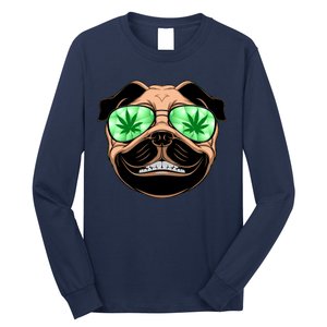 High Off Weed Smiling Pug Long Sleeve Shirt